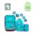 Ergobag Cubo SET Schulrucksack Hula HoopBär, Buch Bahadir, Regenhülle grün