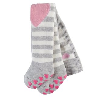 Falke Strumpfhose Girl Crawler grau weiß gestreift mit Herz Flicken