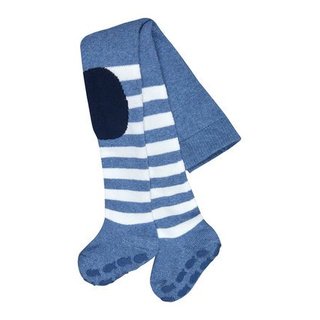 Falke Strumpfhose Boy Crawler blau weiß gestreift mit Herz Flicken