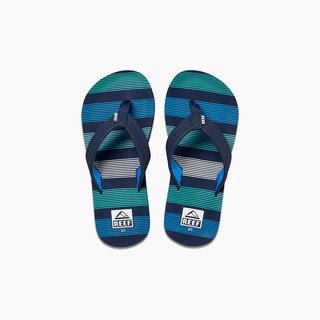 Reef Zehenstegsandale Ahi Kids deep sea stripes blau aqua