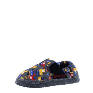 Giesswein Hausschuhe Aulosen schiefer grau mi Baufahrzeugen