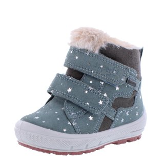 Superfit Winterstiefel Groovy hellgrün grau blau Sterne mit Klettverschluss Weite M mittel