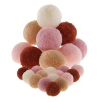 Lulubug Handmade 500 Pompons im Beutel altrosa bordeaux creme