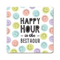 Grafik Werkstatt Korkuntersetzer 9,5 x 9,5 cm Happy Hour