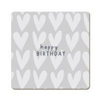 Grafik Werkstatt Korkuntersetzer 9,5 x 9,5 cm Happy Birthday