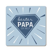 Grafik Werkstatt Korkuntersetzer 9,5 x 9,5 cm bester Papa...