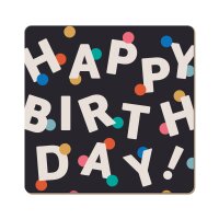 Grafik Werkstatt Korkuntersetzer 9,5 x 9,5 cm Happy Birthday