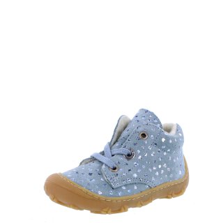 Ricosta Halbschuhe Barfußschuhe Colin arctic blau Glitzer Herz warm gefüttert Weite W weit