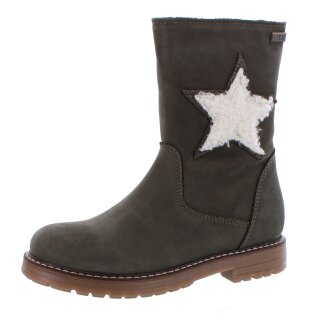 Micio Winterstiefel grau grün mit Stern warm gefüttert
