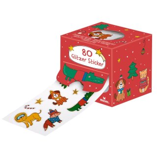 Moses Verlag 120 Glitzer Sticker von der Rolle Weihnachten