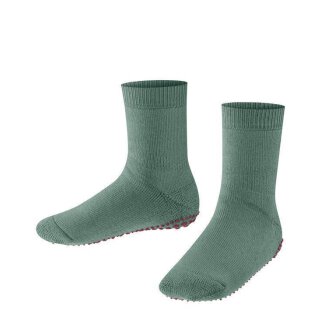 Falke Stoppersocken Catspads dark jade grün mit roten Noppen