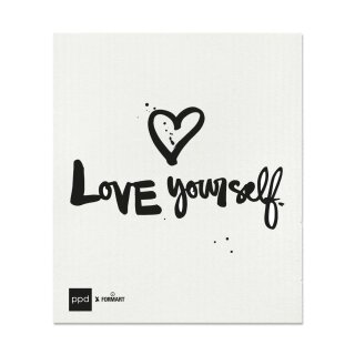 Paperproducts Spültuch Schwammtuch Love yourself 17 x 20 cm