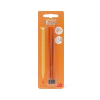 Legami Löschbarer Gel Stift Erasable Pen Refills 3-Set orange