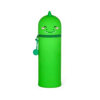 Legami 2-in-1 Federmäppchen Etui Kawaii aus Silikon Dino grün