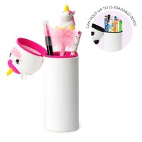 Legami 2-in-1 Federmäppchen Etui Kawaii aus Silikon Einhorn Unicorn weiss pink