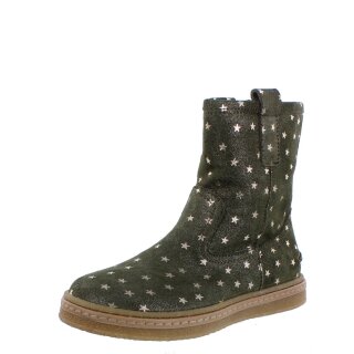 Ocra Winterstiefel Stiefel oliv grün mit Sternen warm gefüttert Lammfell