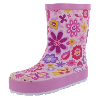 Koel Barfußschuhe Gummistiefel Wellie Barefoot Multi fuchsia flowers