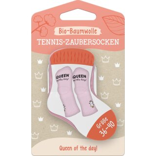 Sheepworld Tennis-Zaubersocken Bio-Baumwolle Queen of the Day Größe 36-40