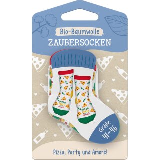 Sheepworld Zaubersocken Bio-Baumwolle Pizza, Party und Amore! Größe 41-46