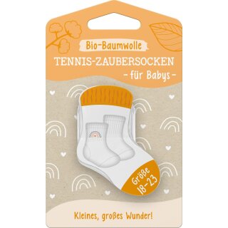Sheepworld Tennis-Zaubersocken Baby Bio-Baumwolle Kleines, großes Wunder Größe 18-23