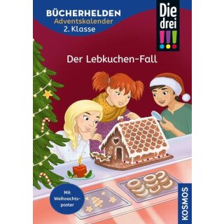 Kosmos Die drei !!! Adventskalender Buch Der Lebkuchen-Fall Bücherhelden 2. Klasse