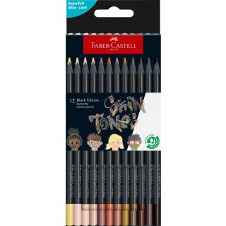 Faber Castell Black Edition Skin Tones Buntstifte 12er Kartonetui