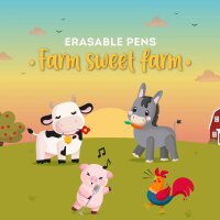 Legami Set mit 4 Löschbaren Gelstiften - Erasable Pen Farm Sweet Farm
