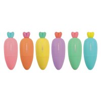 Legami Set mit 6 Mini-Textmarkern - Carrate Team - Karotte