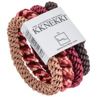 Kknekki Haargummi Bundle 4er Set bordeaux rot taupe Glitzer