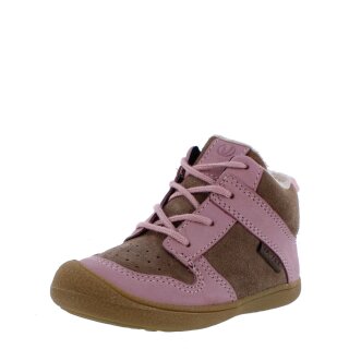 Vadolino Winterstiefel Minibounce Barfußschuhe rose rosa beige Weite medium Schnürer warm gefüttert