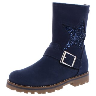 Micio Winterstiefel blau navy Stern warm gefüttert Schurwolle