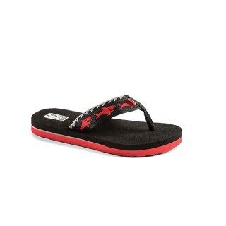 Teva Zehenstegtrenner Mush II Jungen rot schwarz Hai sharks black