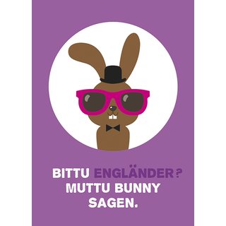 Moses Verlag Hattu Häschen Magnet lila "Bittu Engländer? Muttu Bunny sagen"