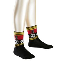Falke Socken schwarz mit Fussballmotiv rot gelb
