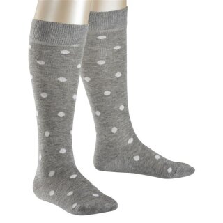 Falke Kniestrümpfe grau mit weißen Punkten